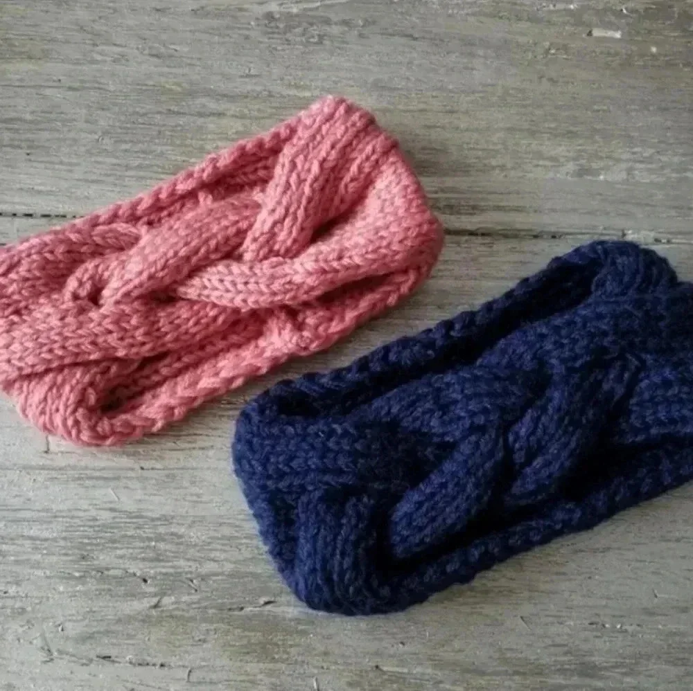 Navy BLUE KNITTED HEADBAND